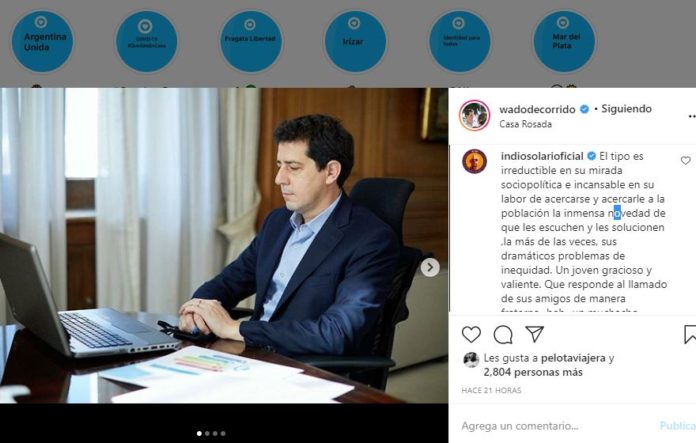 “El Indio” Solari elogió a “Wado” de Pedro en un posteo de Instagram