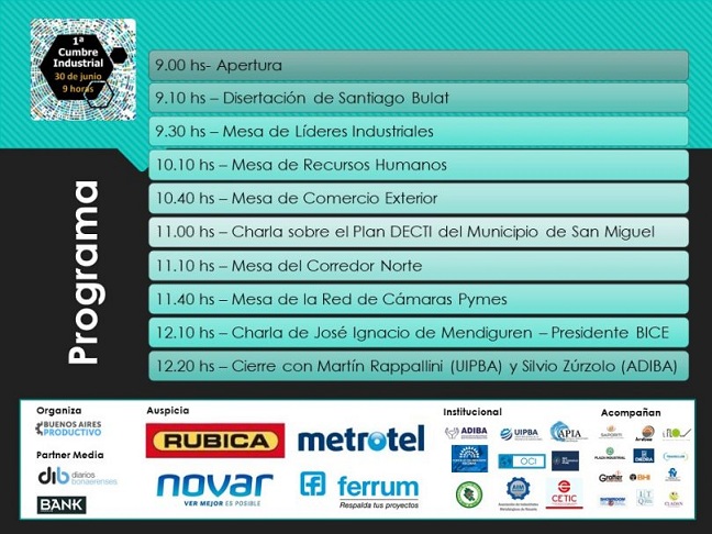 Bulat, De Mendiguren, Rappallini y Zúrzolo serán parte de la Cumbre Industrial 2021