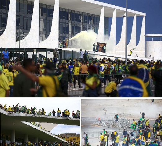 Brasil: Manifestantes bolsonaristas invadieron Congreso, Planalto, STF y batallón de choque de la Policía Militar intenta retomar el control