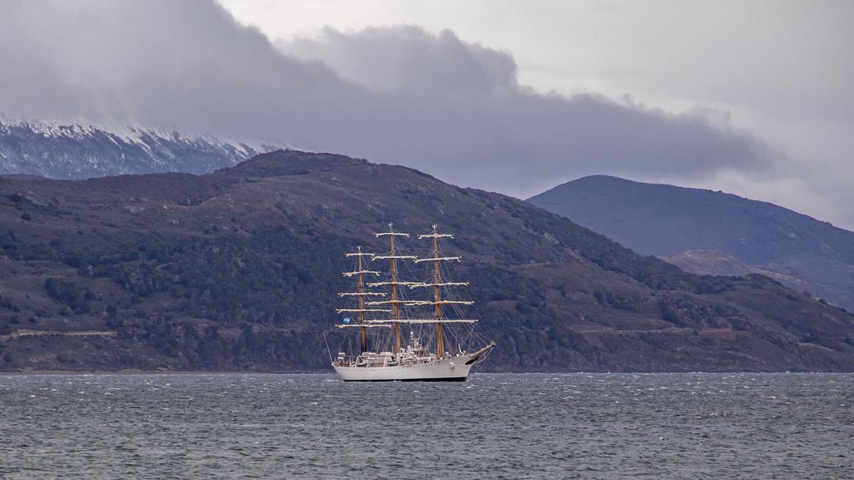 La Fragata Libertad se encuentra en Ushuaia en la parte final de un viaje de instrucción