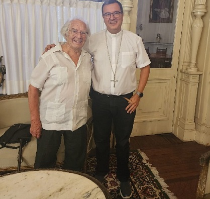 Monseñor Mestre recibió al Premio Nobel de la Paz, Adolfo Pérez Esquivel y dialogaron sobre la situación del país