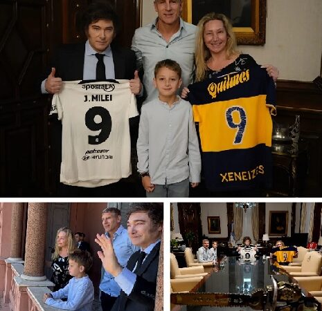 Martín Palermo estuvo con Javier Milei en la Casa Rosada