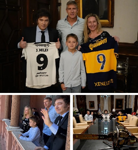 Martín Palermo estuvo con Javier Milei en la Casa Rosada