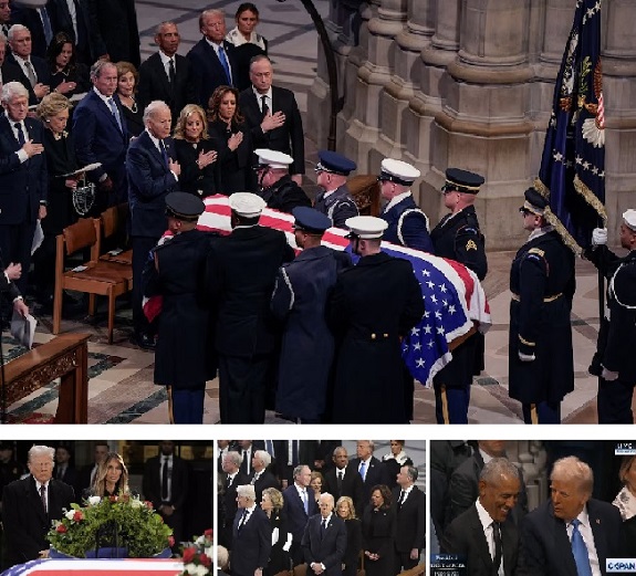 Funeral de Jimmy Carter reunió a 5 presidentes de EEUU en su honor: Trump, Clinton, Obama, Bush y Biden dejaron de lado sus as disputas, agravios y enemistades en un momento reverencial al muerto