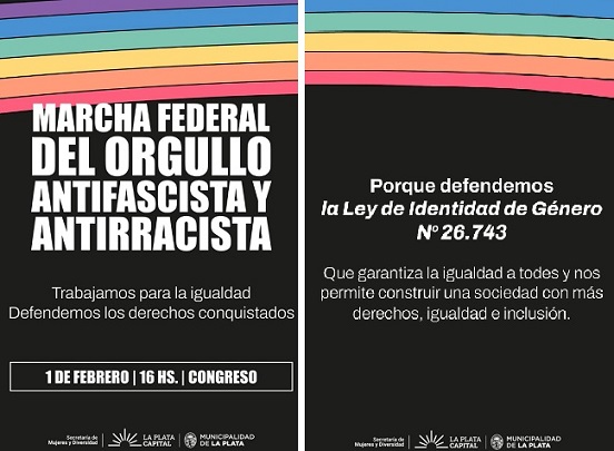 La Municipalidad de La Plata acompaña la Marcha Federal del Orgullo Antifascista y Antirracista: «Este primero de febrero nos vemos en la calle» 