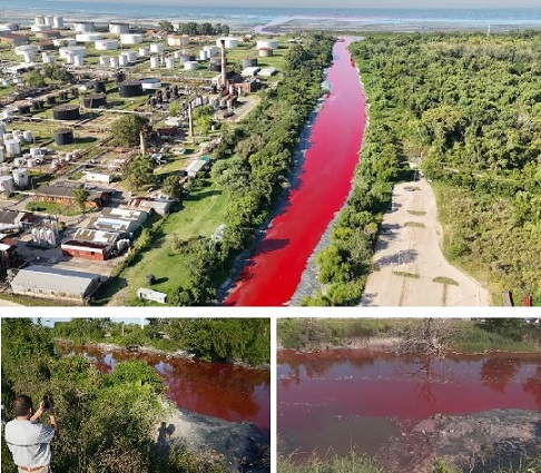 Avellaneda: El arroyo Sarandí se tiñó de rojo y produce un olor nauseabundo Alerta entre los vecinos