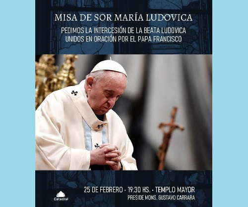 Monseñor Carrara invita a este martes unirse en oración por Francisco en la Catedral