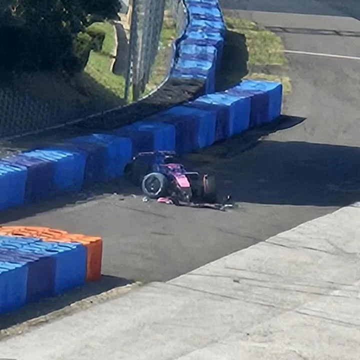 Colapinto sufrió un accidente en las pruebas de de Alpine en Hungría