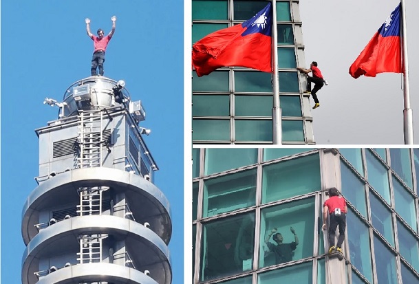 Alex Honnold escaló sin cuerdas ni arnés los 508 metros del Taipei 101 en Taiwán