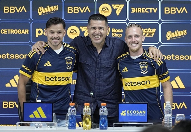 Riquelme presentó a Santiago Ascacibar y Ángel Romero como sus dos primeros super refuerzos 2026 de Boca