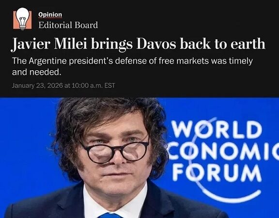 Washington Post elogió a Javier Milei por su discurso en Davos: «Su defensa del libre mercado fue oportuna y necesaria»