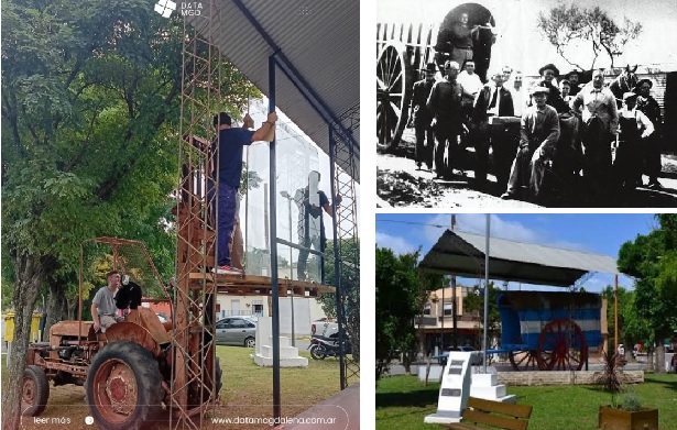 Magdalena: Vecinos y Municipio resguardan la carreta histórica de Bavio con blidex de vidriería Homero