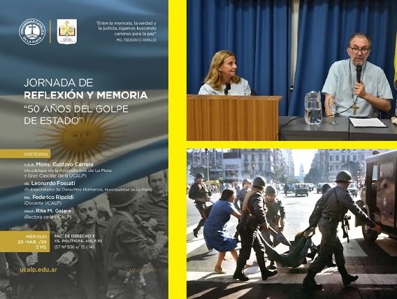 La UCALP realiza jornada de Reflexión y Memoria a 50 años del último Golpe de Estado en Argentina con la presencia de monseñor Carrara