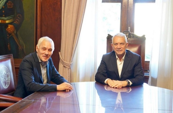 Alak y Cagliardi repasaron el avance de obras hidráulicas estratégicas para la Región Capital