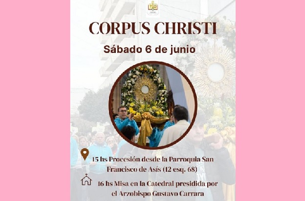 Este próximo sábado Colecta Anual de Cáritas y procesión del Corpus Christi en La Plata