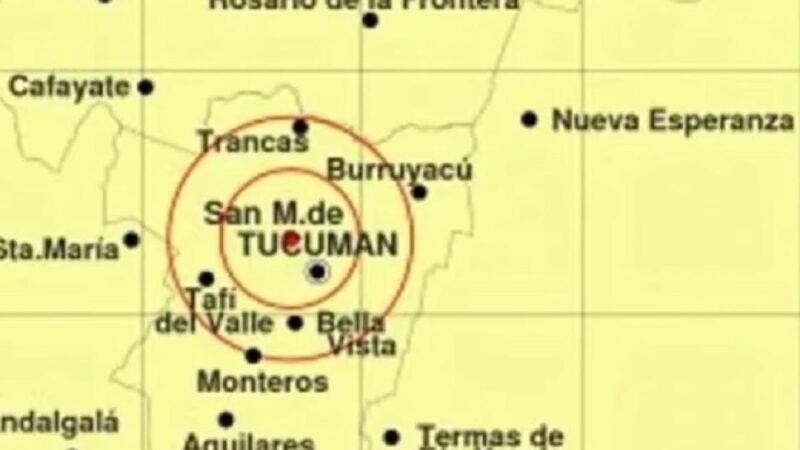 Un sismo de magnitud 5 sacudió Tucumán