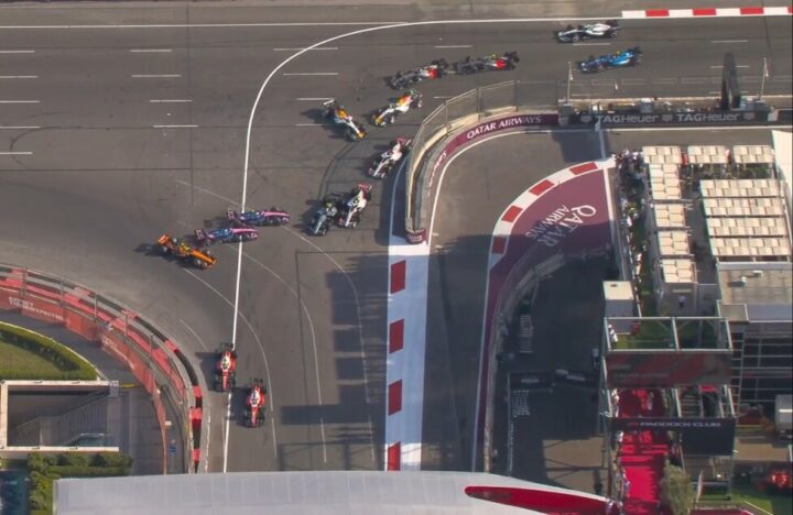 Colapinto genero un fuerte choque en el GP de Azerbaiyán